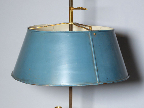 Hot-water bottle lamp in gilded bronze and lacquered sheet metal