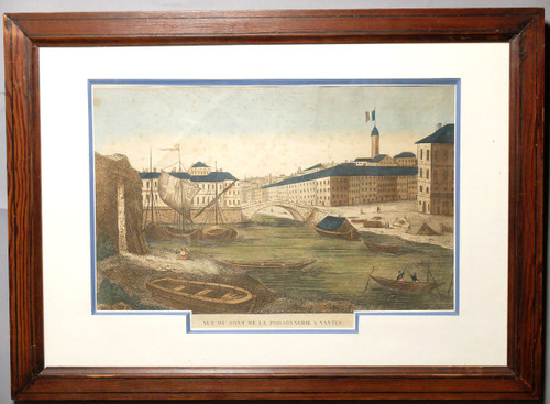 The Poissonnerie bridge in Nantes - 18th century engraving
