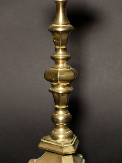 Pair of 17th-century tripod candlesticks