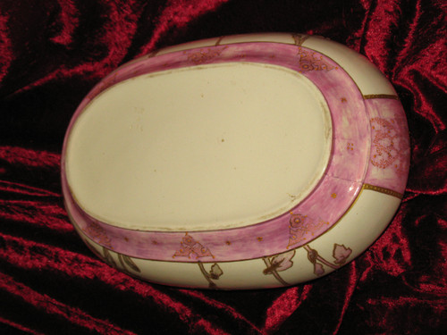 Enamelled earthenware planter with floral decoration of peonies Art Nouveau period 19th