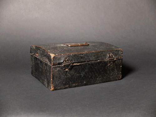 Custodia in pelle d'epoca Luigi XIV