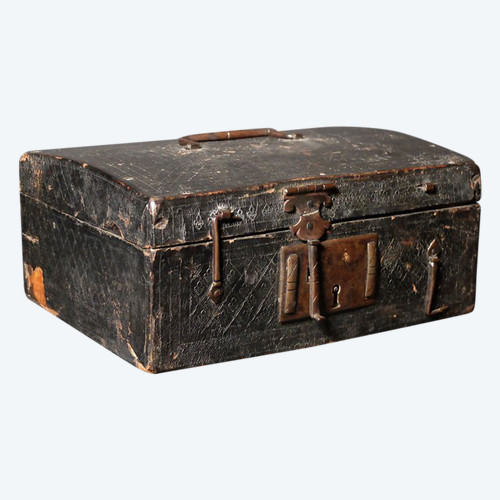 Custodia in pelle d'epoca Luigi XIV