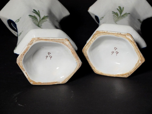 Pair of Delft earthenware vases - 19th century