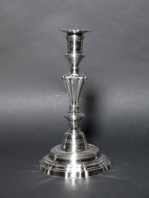 Pair of silver candlesticks from the Louis XV period
