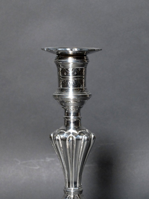Pair of silver candlesticks from the Louis XV period