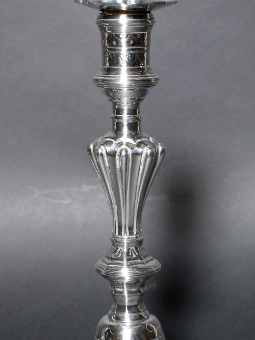 Pair of silver candlesticks from the Louis XV period