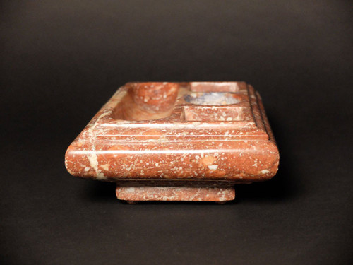 18th century pink marble inkwell