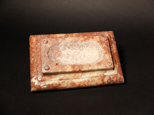 18th century pink marble inkwell