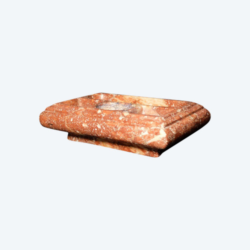 18th century pink marble inkwell
