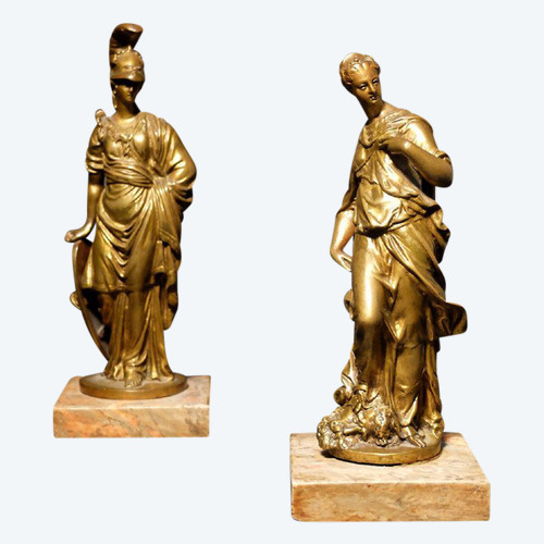 Paar italienische Bronzen - Minerva und Judith