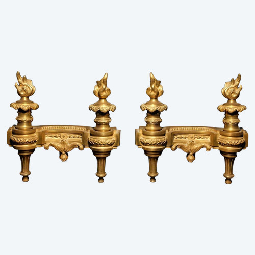 Pair of Louis XVI andirons