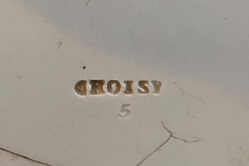  Suite of 4 Choisy earthenware plates representing monuments of Paris and Versailles 19th