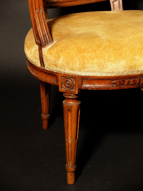 Paire de fauteuils en cabriolet d'époque Transition