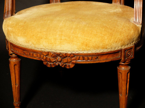 Paire de fauteuils en cabriolet d'époque Transition