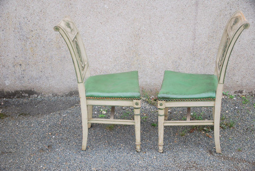 Suite di 12 sedie laccate Directoire