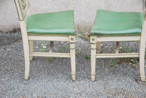 Suite di 12 sedie laccate Directoire