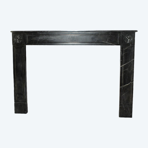 Louis XVI period mantel in black marble