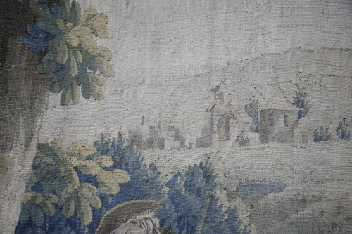 Aubusson tapestry, “The Hunters’ Halt” 18th century.
