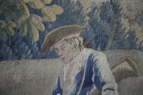 Aubusson tapestry, “The Hunters’ Halt” 18th century.