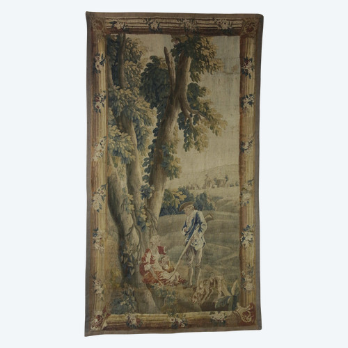 Aubusson tapestry, “The Hunters’ Halt” 18th century.