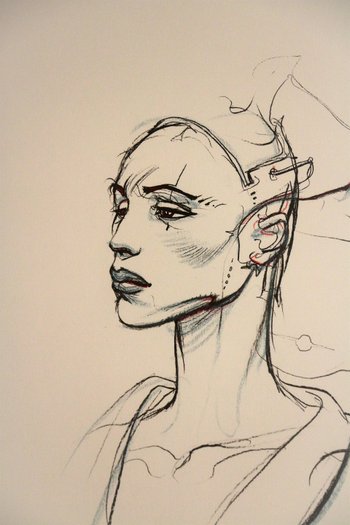 Enki BILAL (1951- ...), screenprint traced over by hand