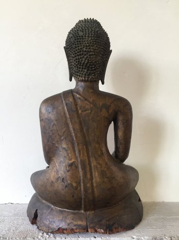 Bouddha ancien Bois doré  XIXème.