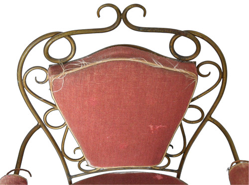 Attributed to René DROUET (1899 - 1993) 4 gilded wrought-iron chairs