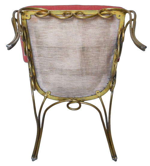 Attributed to René DROUET (1899 - 1993) 4 gilded wrought-iron chairs