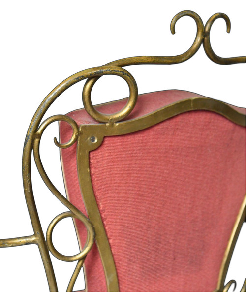 Attributed to René DROUET (1899 - 1993) 4 gilded wrought-iron chairs