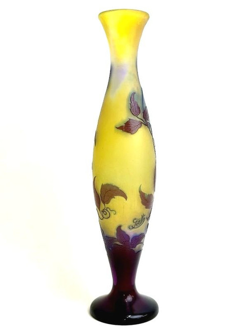 Emile Gallé Art Nouveau "clematis" vase