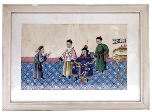 Series Of 4 Chinese Gouaches On 19th Century Rice Paper