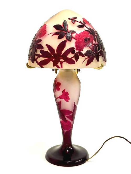 Emile Gallé "Bignones" Art Nouveau Mushroom Lamp