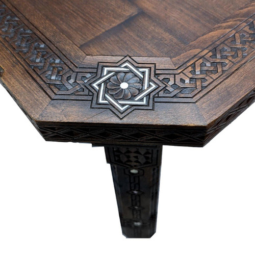 Dining Room Table Inlays Of Mother Of Pearl And Pewter Algeria 1900