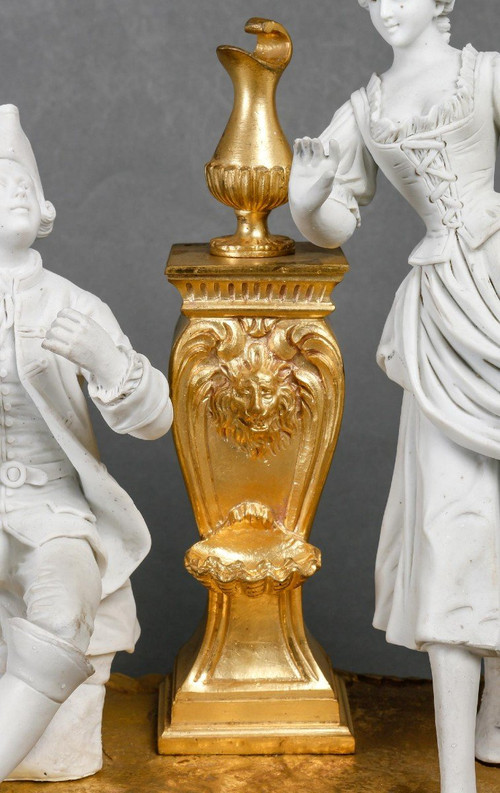 Groupe En Biscuit De Sèvres et bronze doré Circa 1880