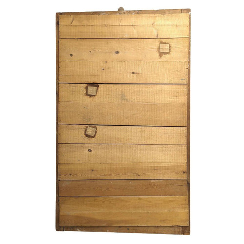Miroir Ancien En Bois Et Stuc Doré d'époque Restauration.