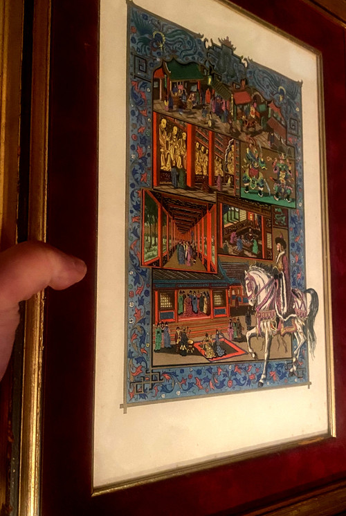 Il fantastico viaggio di Marco Polo Mercante veneziano nell'Impero cinese Gouache degli anni '60
