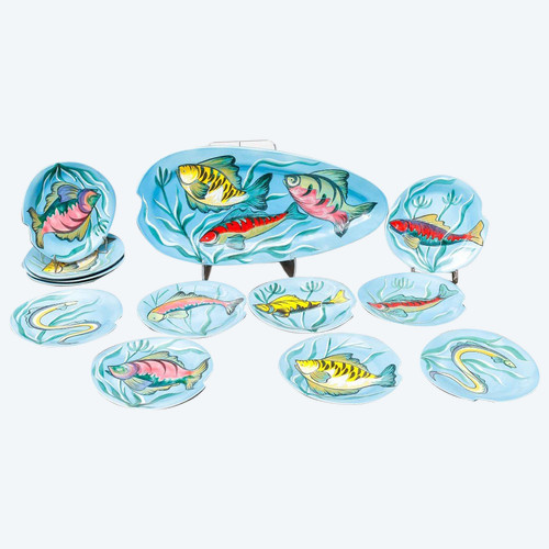 Service à Poisson En Céramique de Desves par Gabriel Fourmaintraux