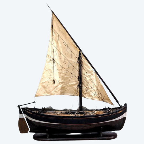 Modello di barca a vela marsigliese detta "Pointu" barca da pesca a vela in Provenza. Inizio del XX secolo