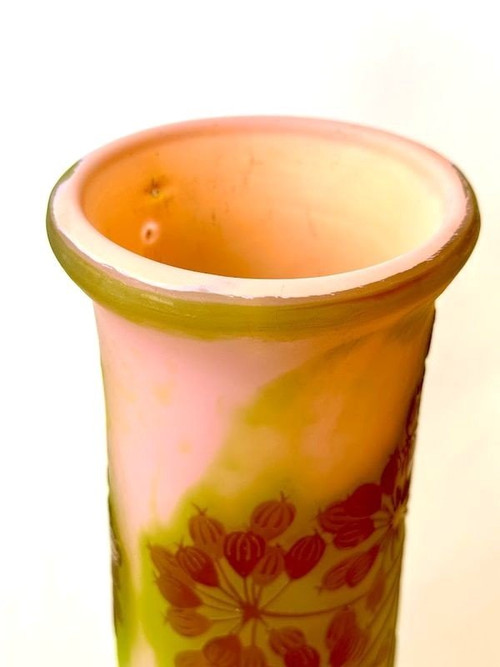 Emile Gallé Grand Vase Art Nouveau  "Aux Ombelles'
