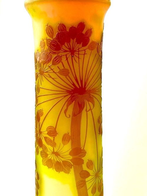 Emile Gallé Grand Vase Art Nouveau  "Aux Ombelles'