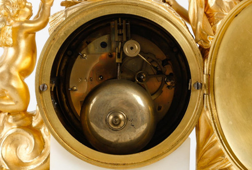 A 19th Century White Marble and Gilt Bronze Clock