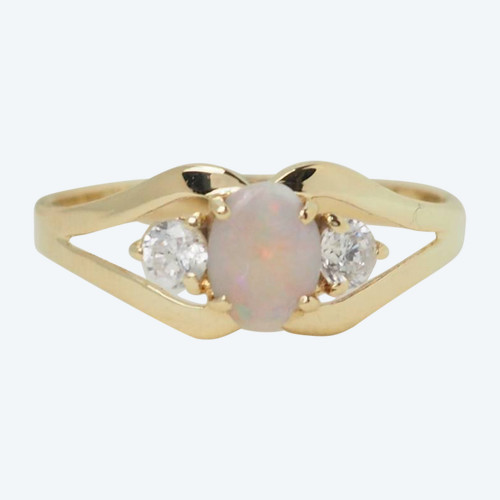 Anello vintage in oro giallo e opale