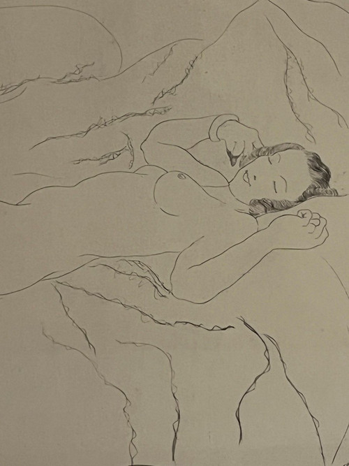 Louis Moyano (1907-1994) Pointe Sèche, weiblicher Akt