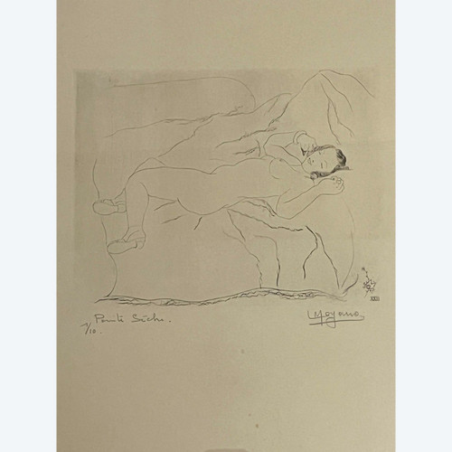 Louis Moyano (1907-1994) Pointe Sèche, weiblicher Akt