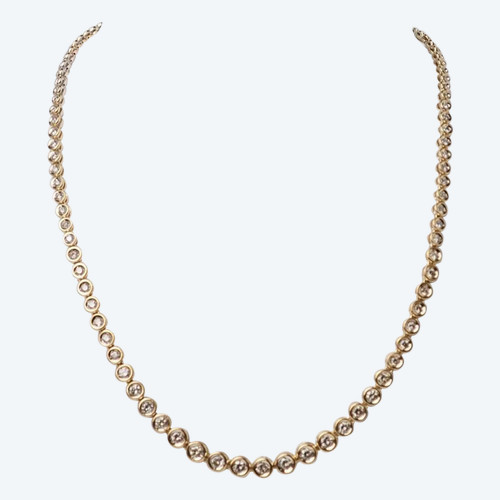 Collier rivière en or jaune et diamants