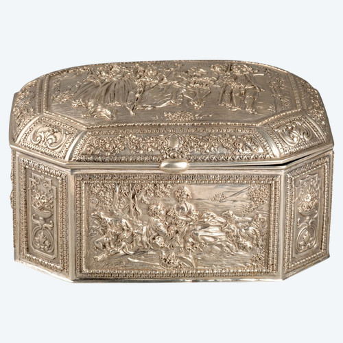 Scatola in argento massiccio e dorato, Germania, fine XIX secolo