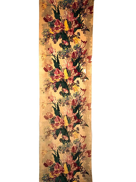 Tür aus bedrucktem Samt mit Blumendekor