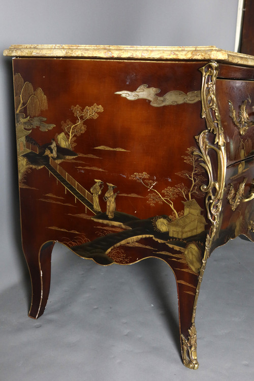 Commode En Laque Signée Comelli Walter