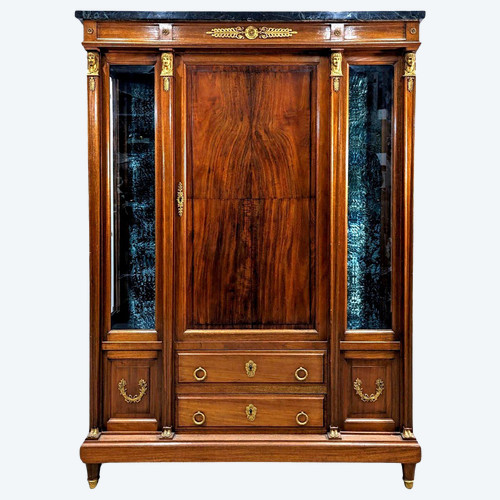 Retour d'égypte 1900 Empire Style Mahogany Display Bookcase