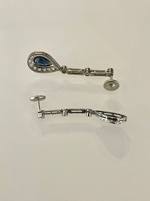 Platin-Ohrhänger, Art-Deco-Epoche